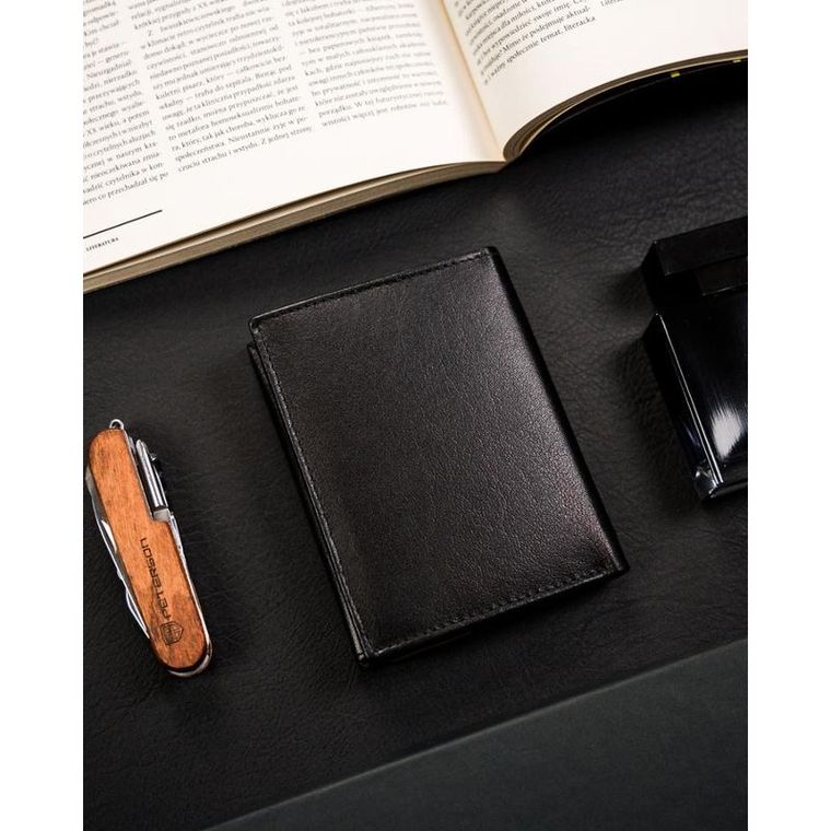 Portfel, czarny, skórzany, Ronaldo