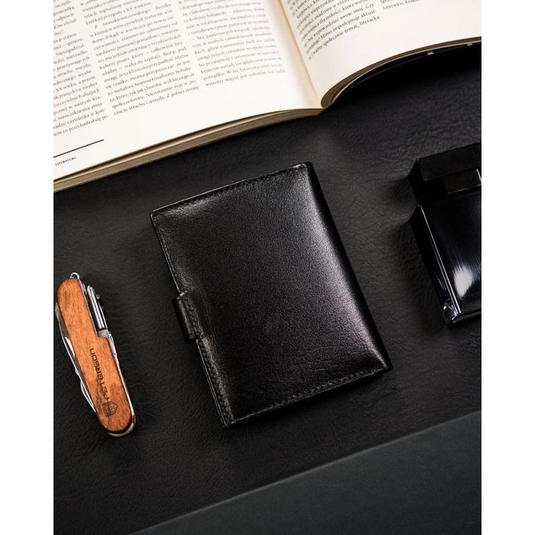 Portfel, czarny, skórzany, Ronaldo