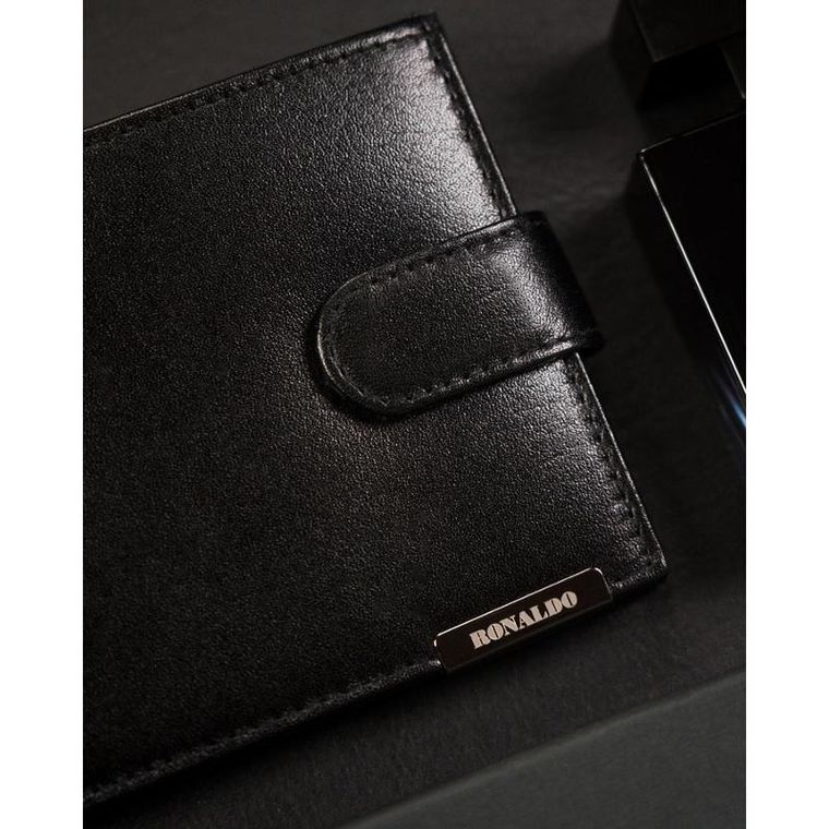 Portfel, czarny, skórzany, Ronaldo