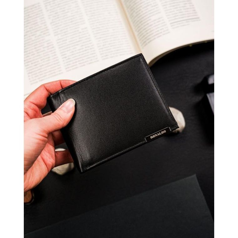 Portfel, czarny, skórzany, Ronaldo