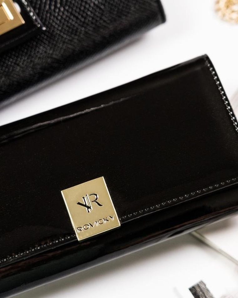 Portfel, czarny, skórzany, Rovicky