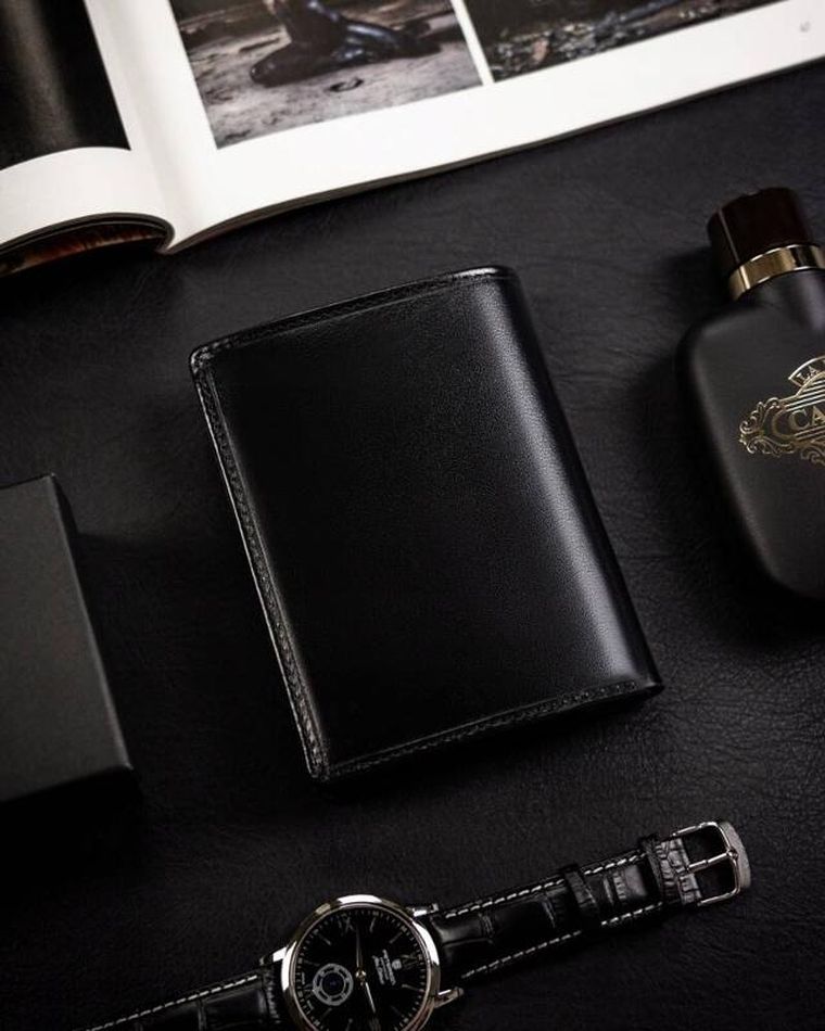 Portfel, czarny, skórzany, Rovicky