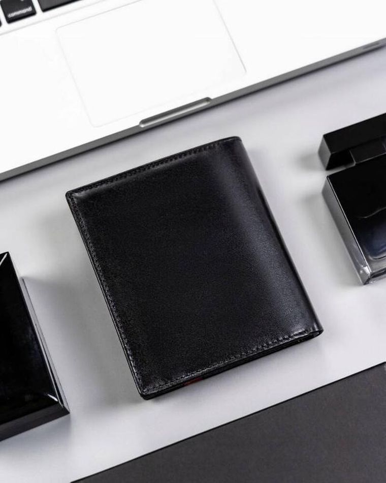 Portfel, czarny, skórzany, Rovicky