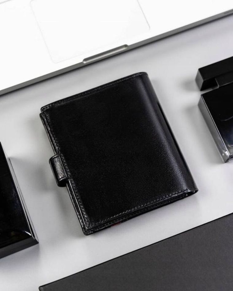 Portfel, czarny, skórzany, Rovicky