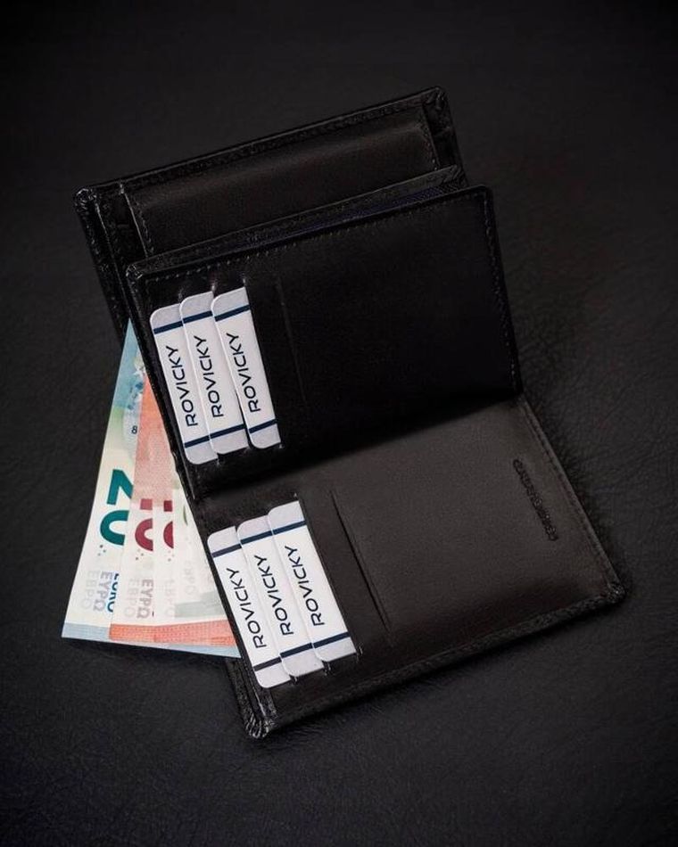 Portfel, czarny, skórzany, Rovicky