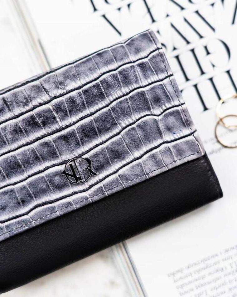 Portfel, czarny, skórzany, Rovicky