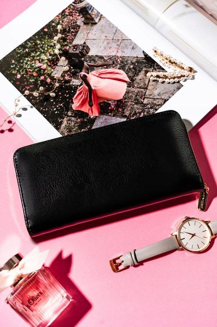 Portfel, czarny, skórzany, Rovicky