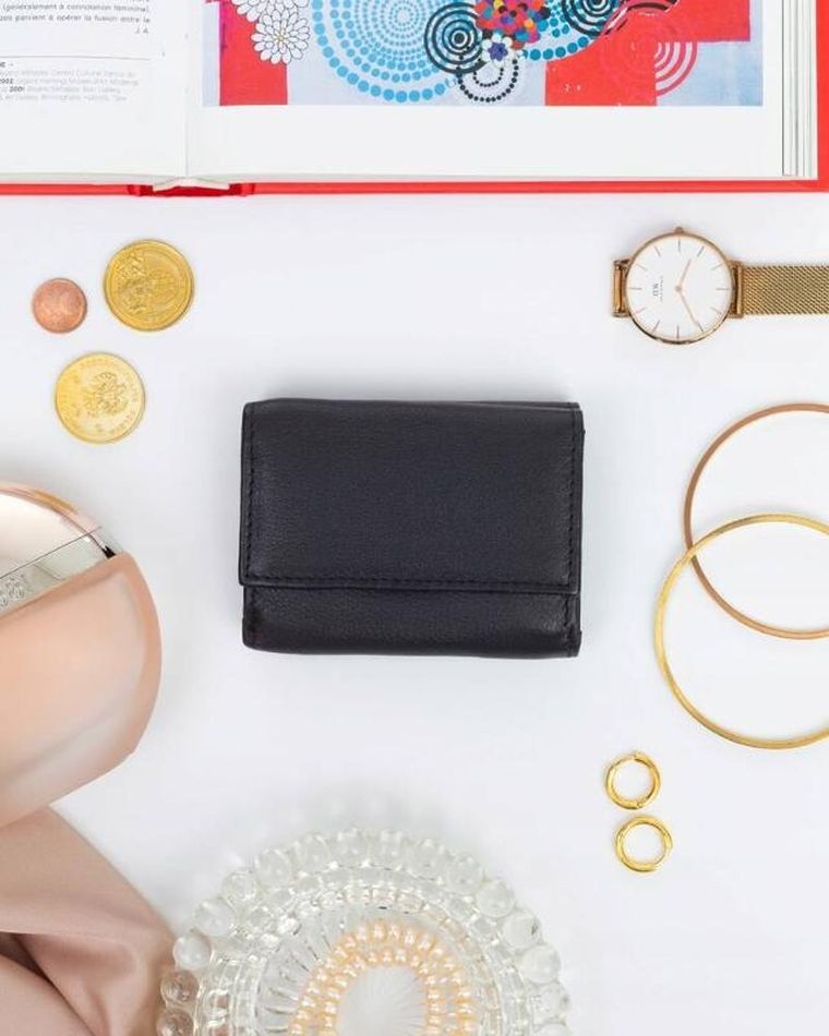 Portfel, czarny, skórzany, Rovicky