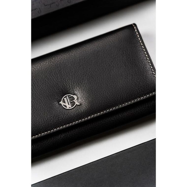 Portfel, czarny, skórzany, Rovicky