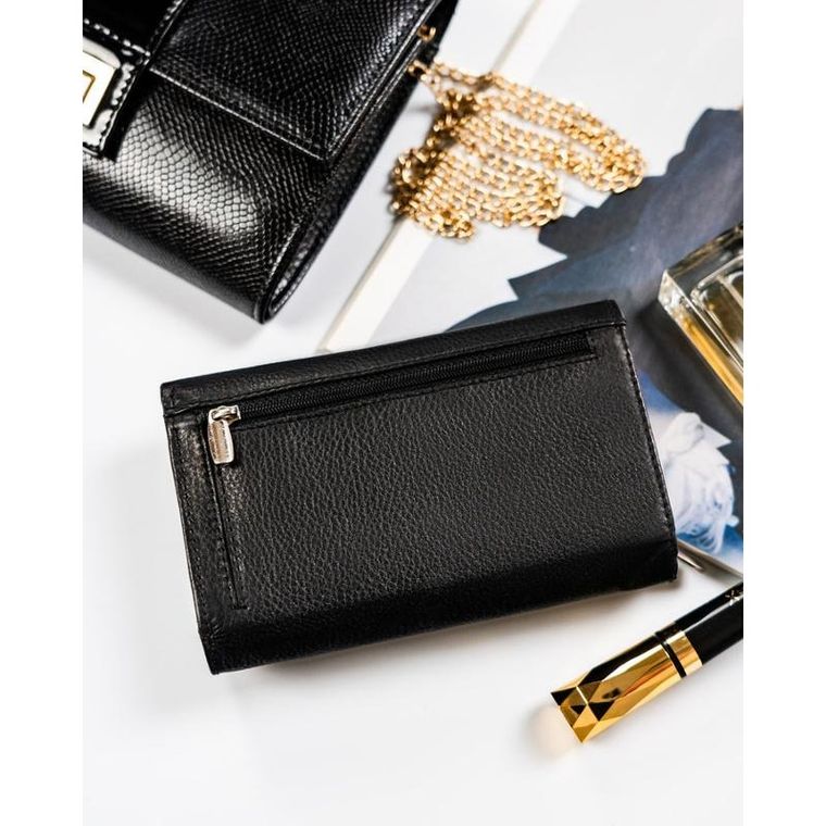 Portfel, czarny, skórzany, Rovicky