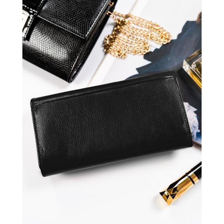 Portfel, czarny, skórzany, Rovicky