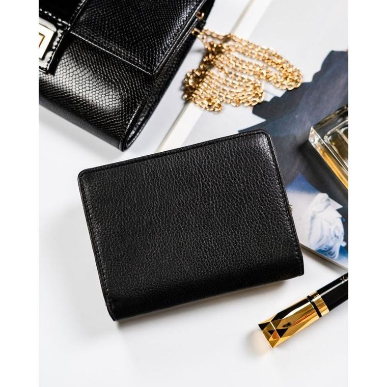 Portfel, czarny, skórzany, Rovicky