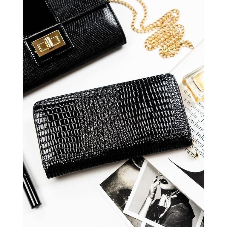 Portfel, czarny, skórzany, Rovicky