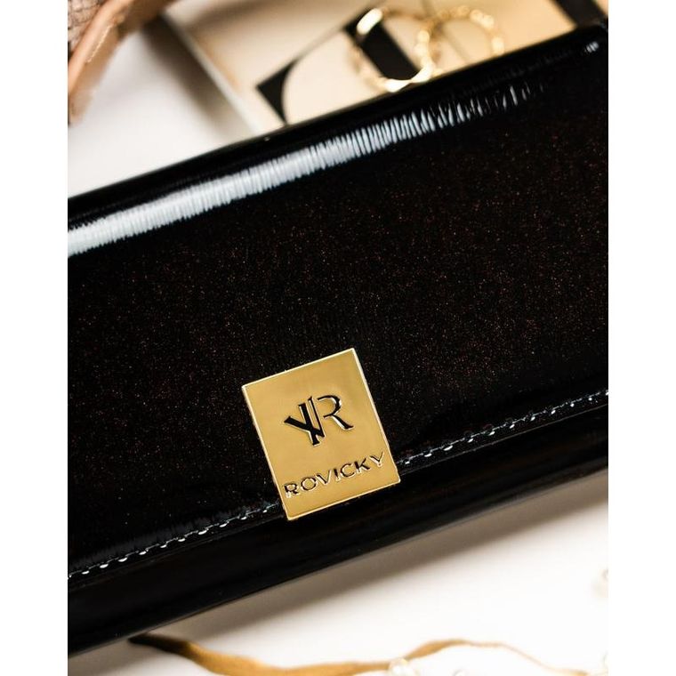Portfel, czarny, skórzany, Rovicky