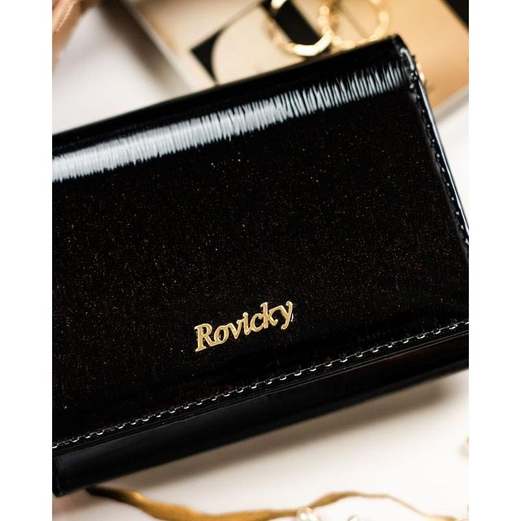Portfel, czarny, skórzany, Rovicky
