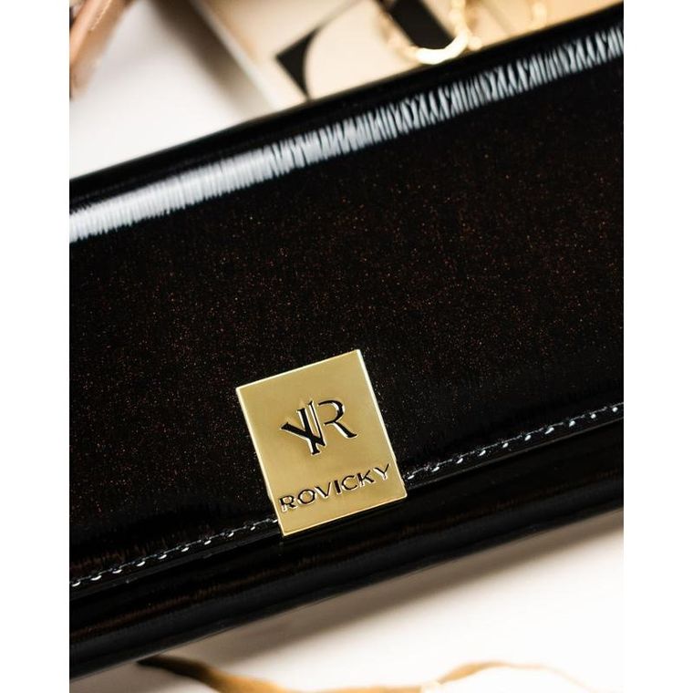 Portfel, czarny, skórzany, Rovicky