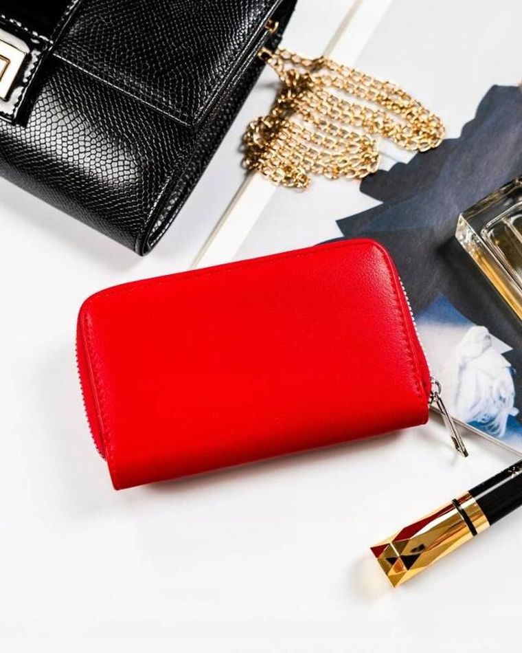 Portfel, czerwony, skóra eklogiczna, Cavaldi