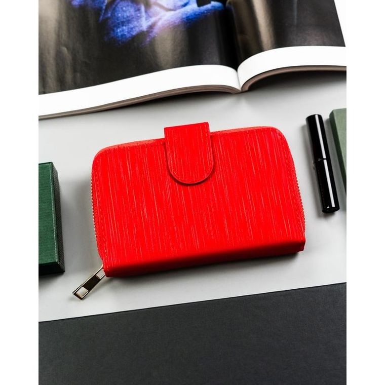 Portfel, czerwony, skóra ekologiczna, 4U Cavaldi