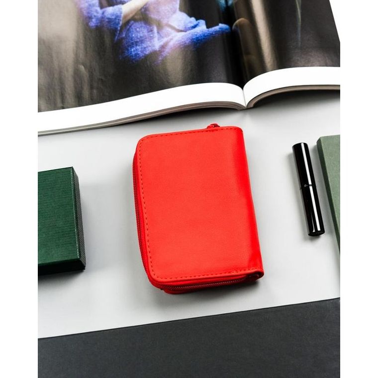Portfel, czerwony, skóra ekologiczna, 4U Cavaldi