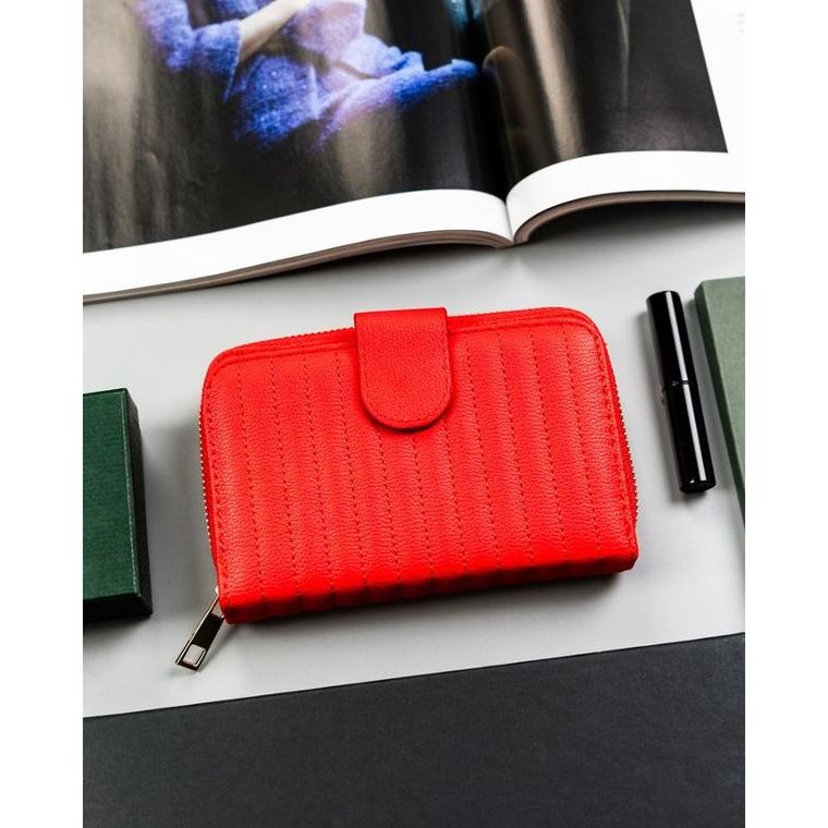 Portfel, czerwony, skóra ekologiczna, 4U Cavaldi