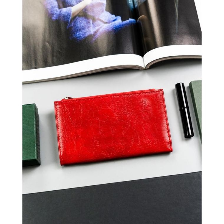 Portfel, czerwony, skóra ekologiczna, 4U Cavaldi