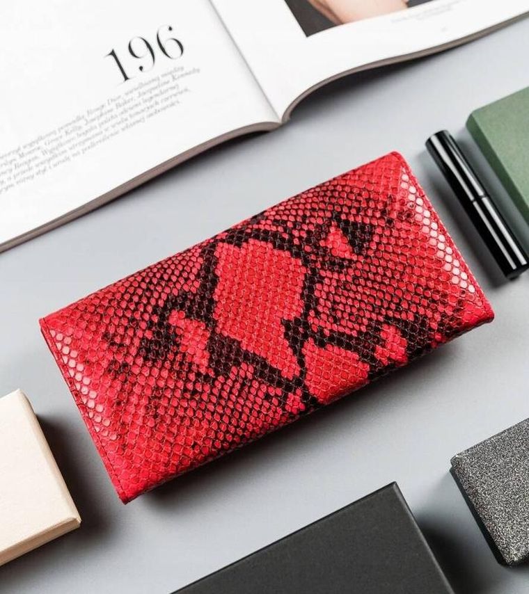 Portfel, czerwony, skóra ekologiczna, Cavaldi