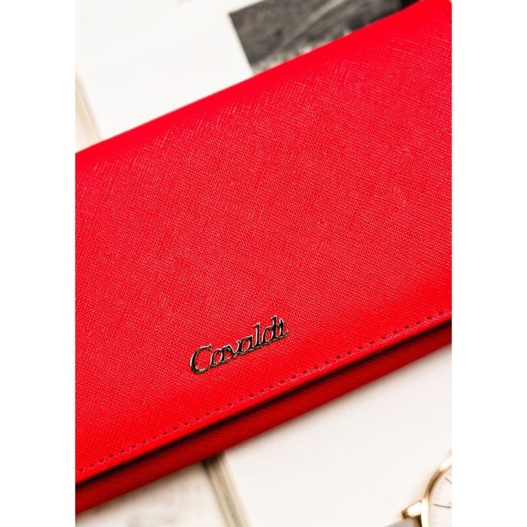 Portfel, czerwony, skóra ekologiczna, Cavaldi