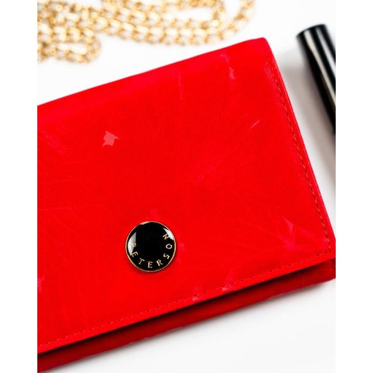 Portfel, czerwony, skóra ekologiczna, Peterson