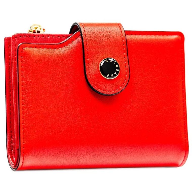 Portfel, czerwony, skóra ekologiczna, Peterson