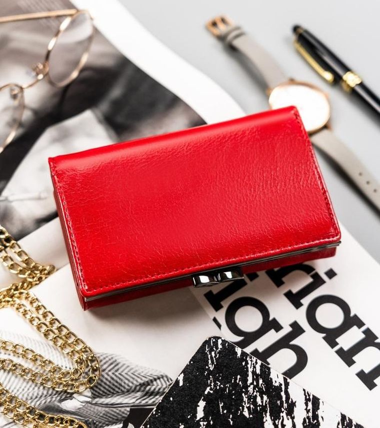 Portfel, czerwony, skóra ekologiczna, Rovicky