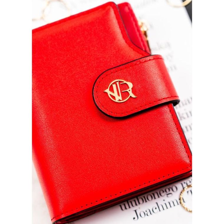 Portfel, czerwony, skóra ekologiczna, Rovicky