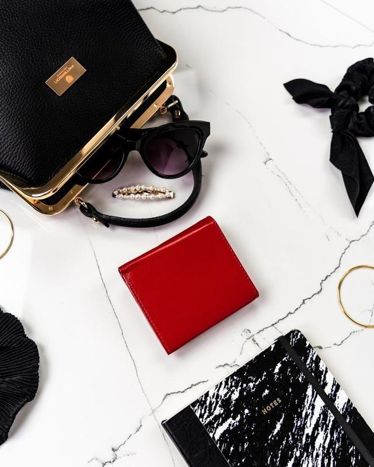 Portfel, czerwony, skórzany, Cavaldi