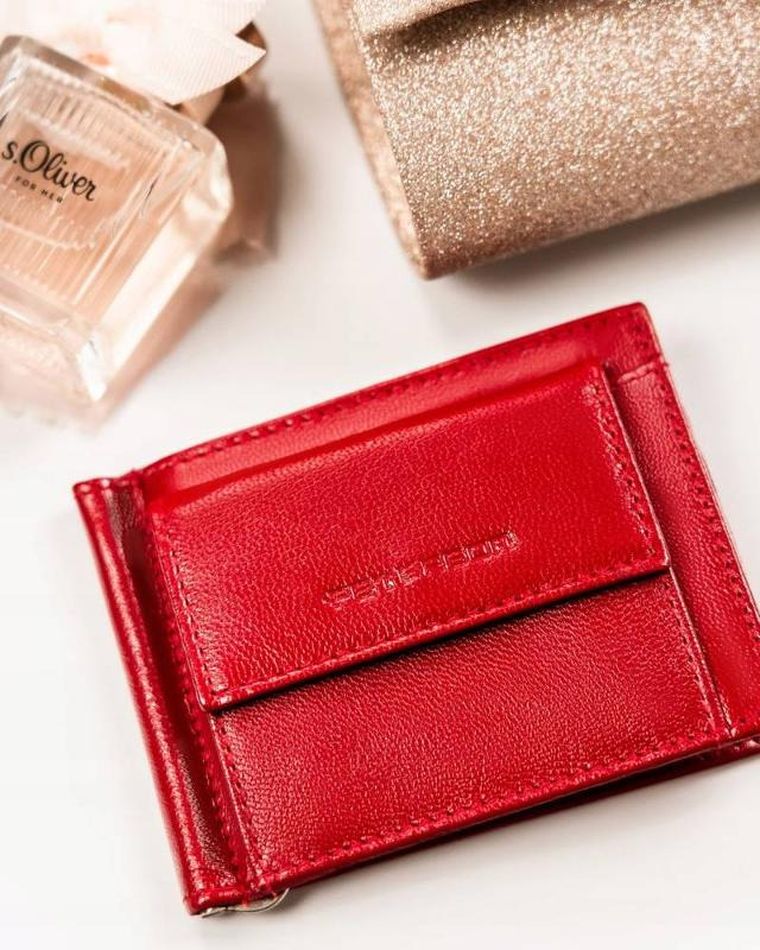 Portfel, czerwony, skórzany, Peterson