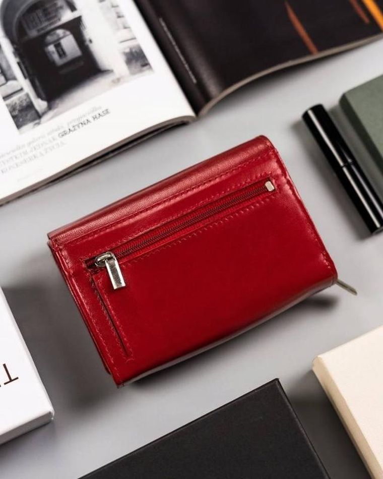 Portfel, czerwony, skórzany, Peterson