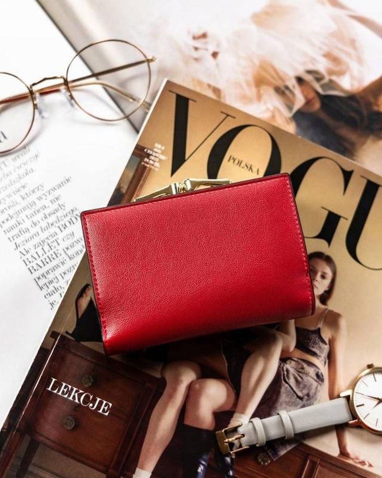 Portfel, czerwony, skórzany, Peterson