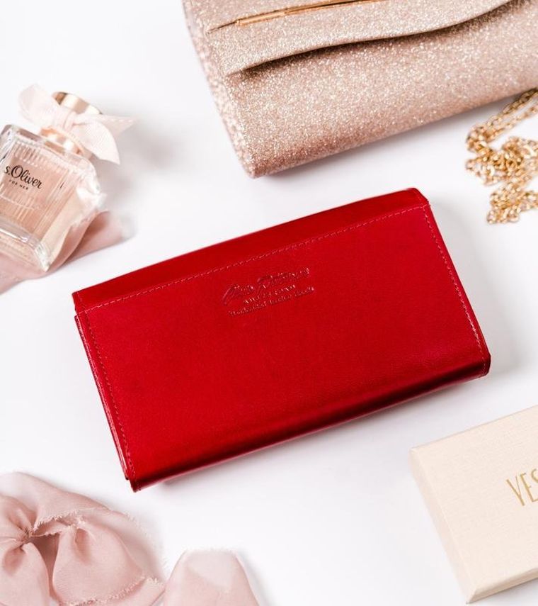 Portfel, czerwony, skórzany, Peterson