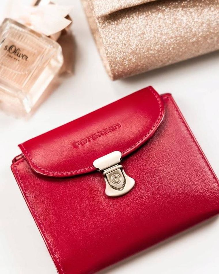 Portfel, czerwony, skórzany, Peterson