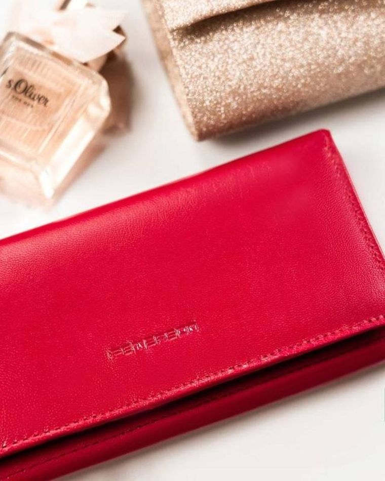 Portfel, czerwony, skórzany, Peterson