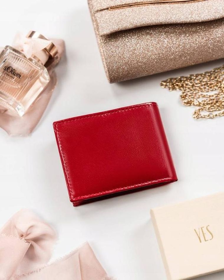 Portfel, czerwony, skórzany, Peterson