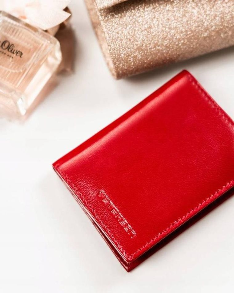 Portfel, czerwony, skórzany, Peterson