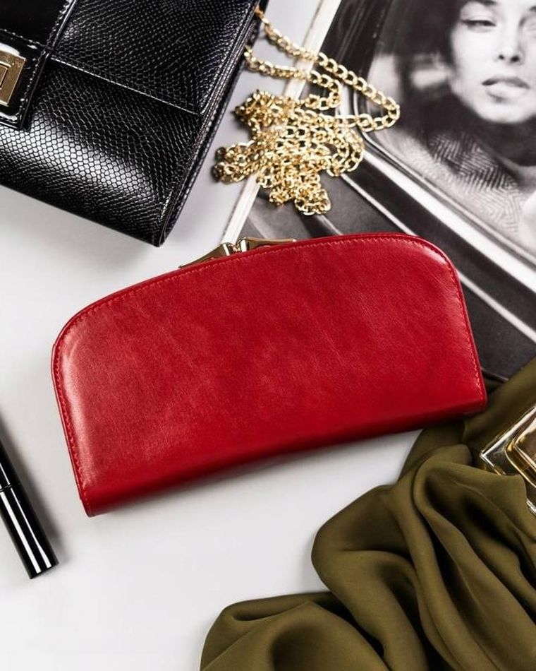 Portfel, czerwony, skórzany, Peterson