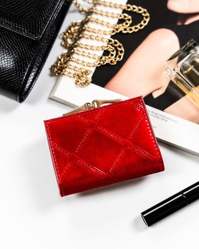 Portfel, czerwony, skórzany, Peterson