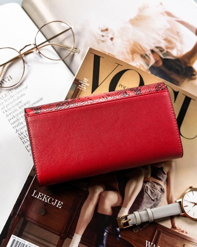 Portfel, czerwony, skórzany, Peterson