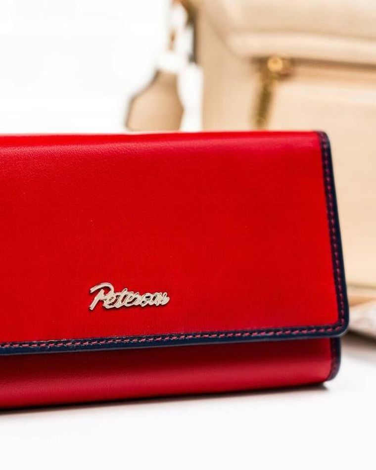 Portfel, czerwony, skórzany, Peterson