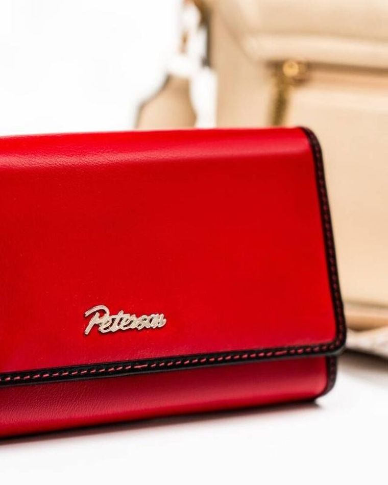 Portfel, czerwony, skórzany, Peterson