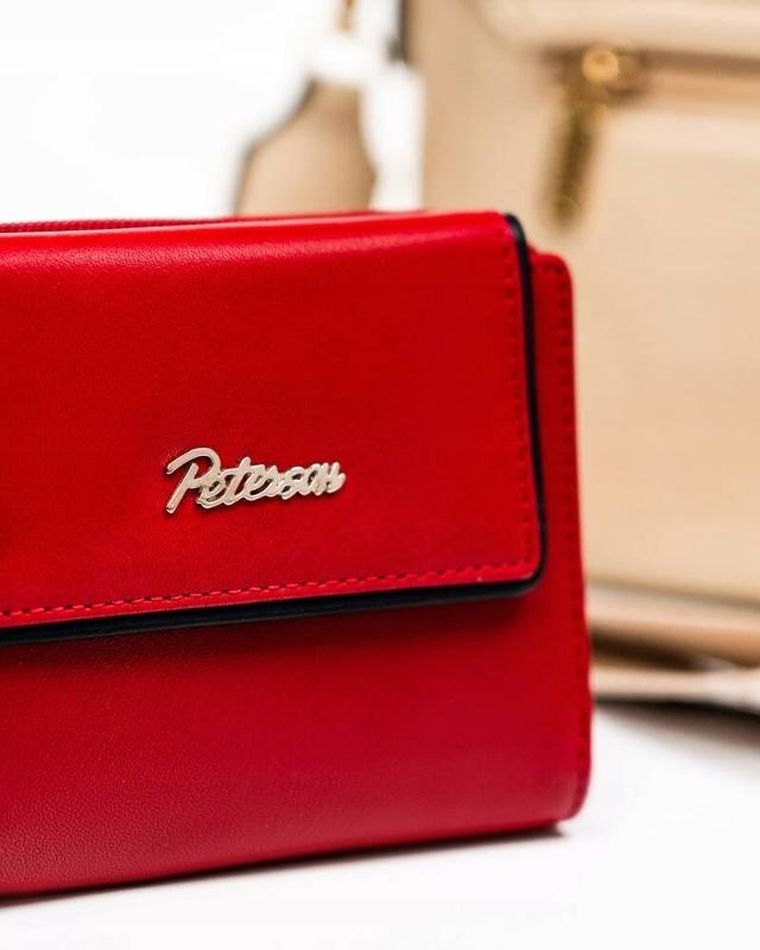 Portfel, czerwony, skórzany, Peterson
