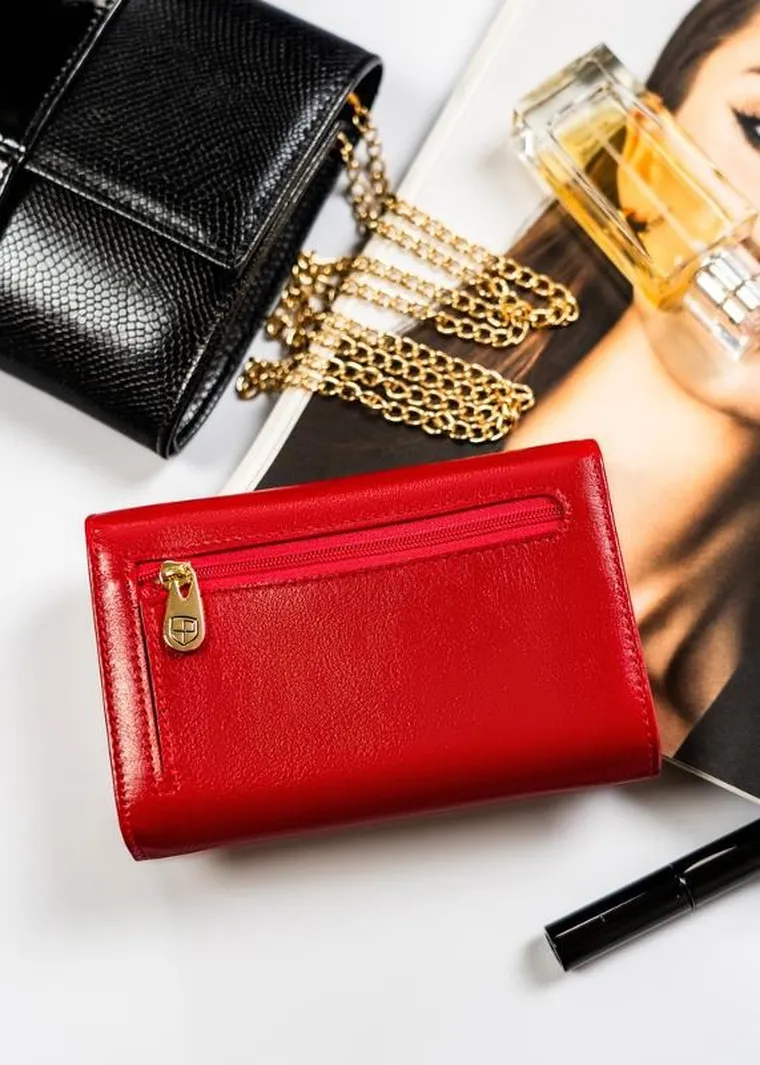 Portfel, czerwony, skórzany, Peterson