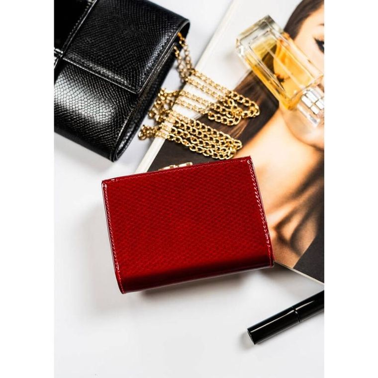 Portfel, czerwony, skórzany, Peterson