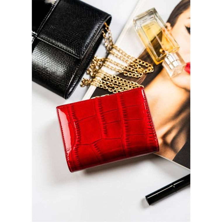 Portfel, czerwony, skórzany, Peterson