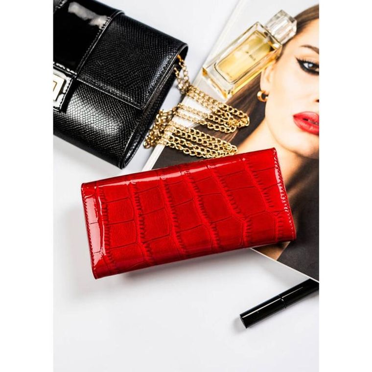 Portfel, czerwony, skórzany, Peterson